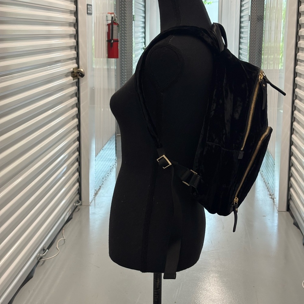 Kate Spade Black Velvet Backpack-Watson Lane Velvet Hartley - Picture 4 of 16